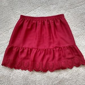 Madewell Scallop Eyelet Skirt, elastic waist